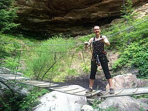 Checking out the fancy bridge near the repel site.