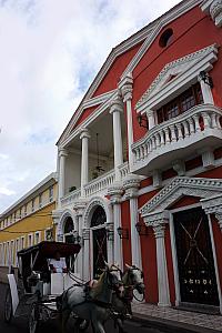 Typical architecture of the town - every building facade was painted a different pastel color.