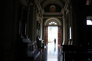 Inside the church.