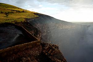 We visited Masaya Volcano, an active volcano about an hour's drive from Granada. We're standing on the edge of the crater.