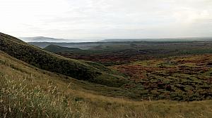 Hiking around the volcano - it has multiple craters, only one of which is still active.