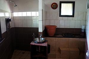 Our bathroom - we were pleased that our shower was scalding hot, after our Granada hotel had only lukewarm water.