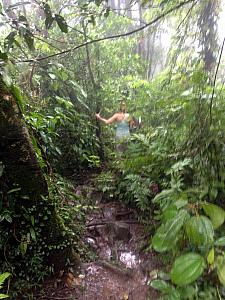 We hiked up the volcano for about 3 hours, making it about a kilometer each hour.