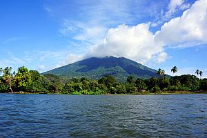 Kayaking afforded us fantastic views of both volcanos.