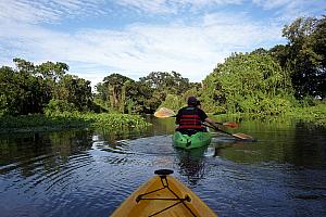 After a grueling 40-minute kayak out on the open lake, we were rewarded with the calm waters of the Istian.