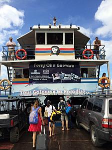 Boarding Ferry Che Guevara -- we were amused by the ferry's name.