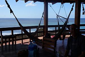Inside the restaurant -- no surprise to see more hammocks!