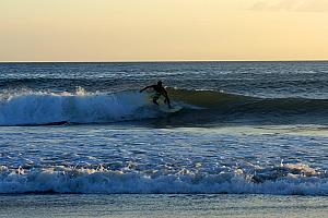 Checking out some of the surfers -- the Pacific coast of Nicaragua is a hotspot for surfing.