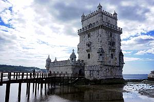 Belem Tower -- historic guard tower protecting Belem from the sea; built in early 1500s.