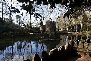 Walking through the palace's gardens.