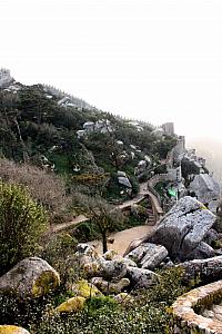 Visiting the Castle of the Moors ruins just outside the Pena Palace gardens.