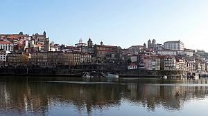 View of Porto riverfront from our river cruise boat