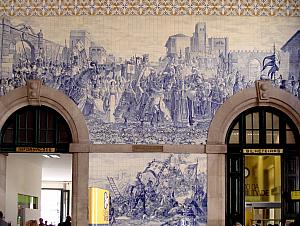 Sao Bento train station -- adorned with tile panels depicting scenes of Portugal's history