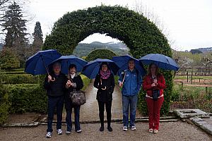 Not letting the rain stop us from wandering in the gardens at the Mateus Palace