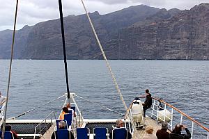 Arriving near Acantilados de Los Gigantes, giant rock formations along the island's west coast.