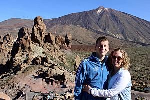 Kevin and Kyleen enjoying the sunny skies as we explored the crater region.