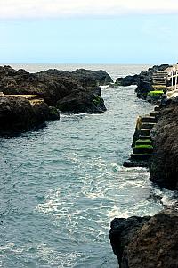 Visiting Garachico: Rock formations formed some natural pools along the edge of the beach.