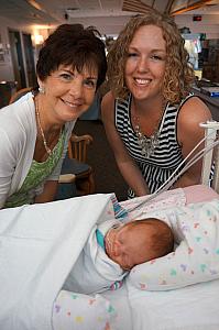 Grammy Klocke and Aunt Kyleen visiting Capri before a Capri baby shower.