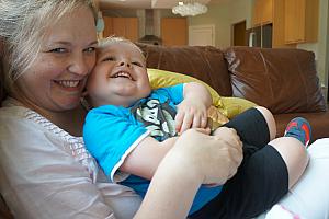 Aunt Jenny and Cousin Cooper happy to visit