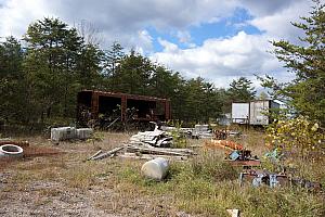 Miscellaneous trash around the mining site.