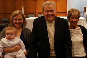 Jenny and Bennett with great grandma and grandpa Larbes