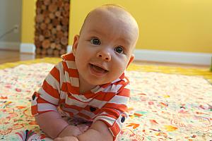 Enjoying tummy time!