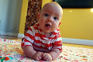 Enjoying tummy time!