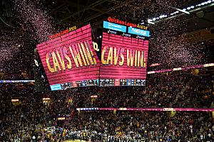 Cavs Win! We saw a fun game - the Cavs won by 34. I think they made their first 9 three-pointers. 