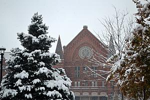 Driving downtown, passing by Music Hall!