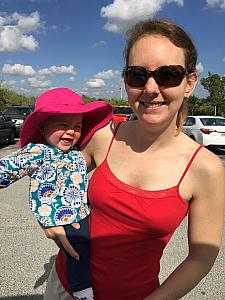 On to the next day - Kelly and Capri enjoying the sunshine.