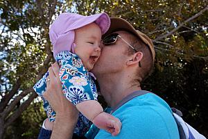 Capri and Daddy playing.