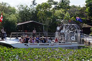 Going on an air boat ride.