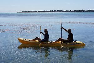 Kelly and Dad Klocke going kayaking on our last day.