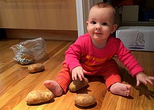 Playing with the potatoes