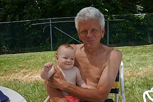 At the pool with Grandpa
