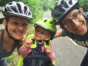 Family bike ride selfie.