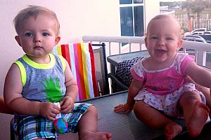 Capri and Bennett hanging out on the balcony