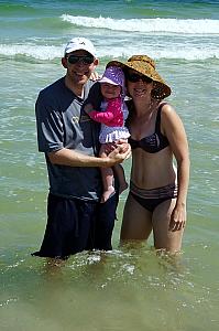 Checking out the water - it was very warm!