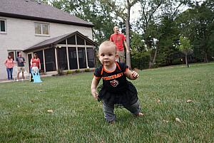 Playing in the backyard