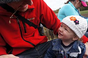 Capri and Dad on the hayride