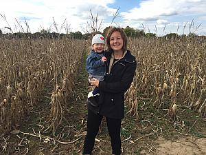 Mom and Capri in the corn field