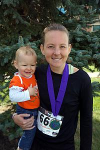 Capri and Mom celebrating after Mom's half marathon.