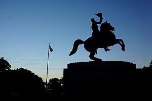 Andrew Jackson statue in the middle of Jackson Square