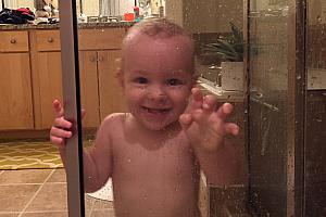 Getting ready to get in the shower 