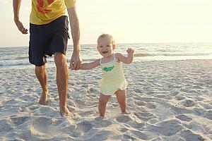 Walking in the sand