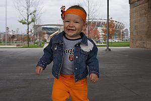 All dressed up in Bengals gear - ready for the Bengals and Browns on Thursday night football.