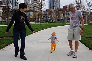 Strolling along the walking path