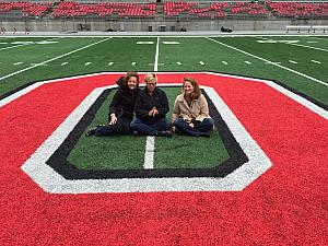 Kelly visited the Ohio State football stadium and saw the Athletic Director speak as part of a work team building event.