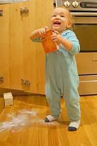 Making a mess with baking powder