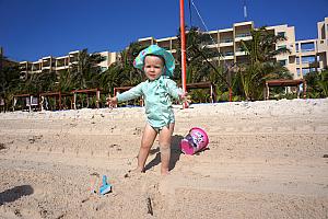 Capri posing in the sand